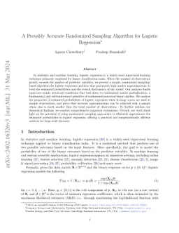A Provably Accurate Randomized Sampling Algorithm for Logistic
  Regression
