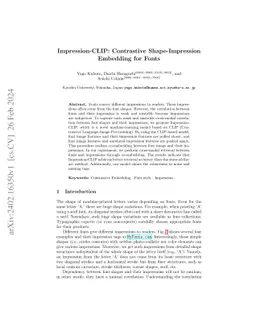 Impression-CLIP: Contrastive Shape-Impression Embedding for Fonts