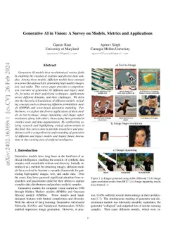 Generative AI in Vision: A Survey on Models, Metrics and Applications