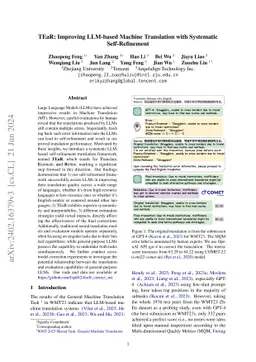 TEaR: Improving LLM-based Machine Translation with Systematic
  Self-Refinement