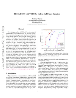 DEYO: DETR with YOLO for End-to-End Object Detection