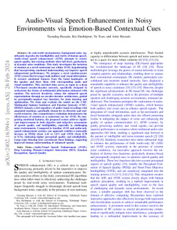 Audio-Visual Speech Enhancement in Noisy Environments via Emotion-Based
  Contextual Cues