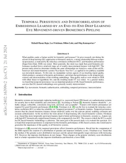 Analysis of Embeddings Learned by End-to-End Machine Learning Eye
  Movement-driven Biometrics Pipeline