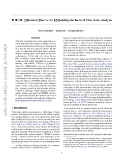 TOTEM: TOkenized Time Series EMbeddings for General Time Series Analysis