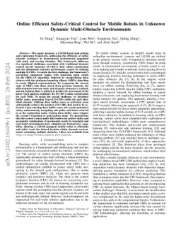 Online Efficient Safety-Critical Control for Mobile Robots in Unknown
  Dynamic Multi-Obstacle Environments