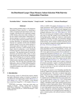 On Distributed Larger-Than-Memory Subset Selection With Pairwise Submodular Functions