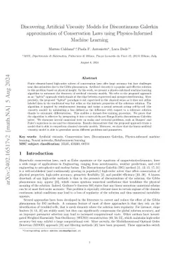 Discovering Artificial Viscosity Models for Discontinuous Galerkin
  Approximation of Conservation Laws using Physics-Informed Machine Learning