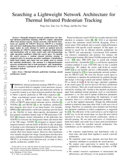 Searching a Lightweight Network Architecture for Thermal Infrared
  Pedestrian Tracking