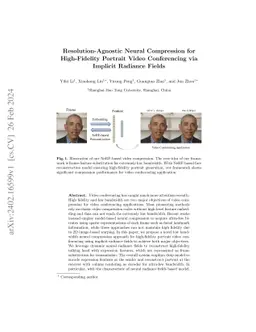 Resolution-Agnostic Neural Compression for High-Fidelity Portrait Video
  Conferencing via Implicit Radiance Fields