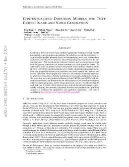 Contextualized Diffusion Models for Text-Guided Image and Video
  Generation