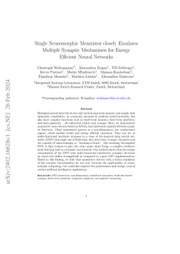 Single Neuromorphic Memristor closely Emulates Multiple Synaptic
  Mechanisms for Energy Efficient Neural Networks