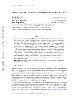 Multi-Objective Learning for Deformable Image Registration