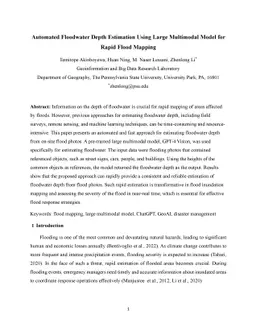 Automated Floodwater Depth Estimation Using Large Multimodal Model for
  Rapid Flood Mapping