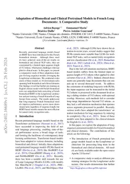 Adaptation of Biomedical and Clinical Pretrained Models to French Long
  Documents: A Comparative Study
