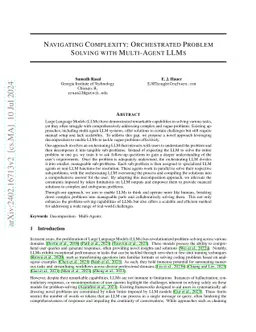 Navigating Complexity: Orchestrated Problem Solving with Multi-Agent
  LLMs