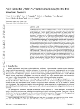 Auto Tuning for OpenMP Dynamic Scheduling applied to FWI