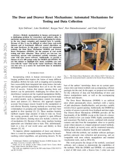 The Door and Drawer Reset Mechanisms: Automated Mechanisms for Testing
  and Data Collection