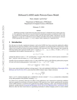 Debiased LASSO under Poisson-Gauss Model
