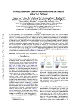 Unifying Latent and Lexicon Representations for Effective Video-Text
  Retrieval