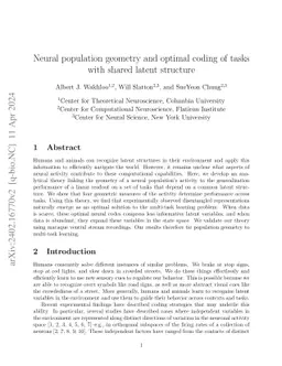 Neural population geometry and optimal coding of tasks with shared
  latent structure