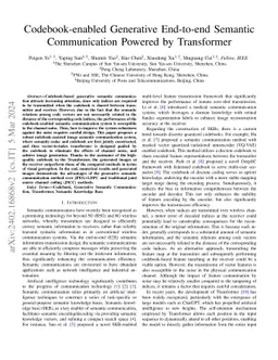 Codebook-enabled Generative End-to-end Semantic Communication Powered by Transformer