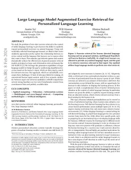 Large Language Model Augmented Exercise Retrieval for Personalized
  Language Learning