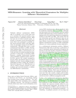 MIM-Reasoner: Learning with Theoretical Guarantees for Multiplex
  Influence Maximization