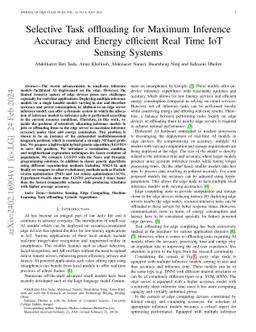 Selective Task offloading for Maximum Inference Accuracy and Energy
  efficient Real-Time IoT Sensing Systems