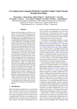 Leveraging Large Language Models for Learning Complex Legal Concepts
  through Storytelling