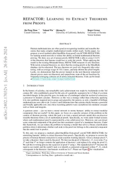 REFACTOR: Learning to Extract Theorems from Proofs