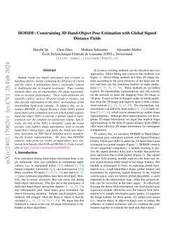 HOISDF: Constraining 3D Hand-Object Pose Estimation with Global Signed
  Distance Fields