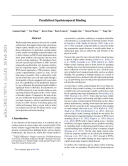 Parallelized Spatiotemporal Binding