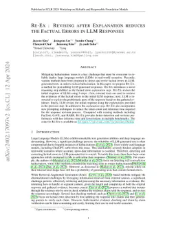 Re-Ex: Revising after Explanation Reduces the Factual Errors in LLM Responses