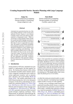 Creating Suspenseful Stories: Iterative Planning with Large Language
  Models
