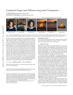 Transparent Image Layer Diffusion using Latent Transparency