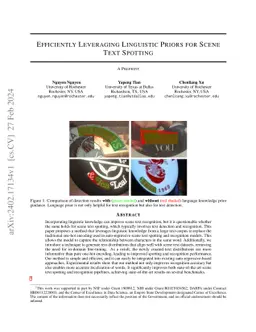 Efficiently Leveraging Linguistic Priors for Scene Text Spotting