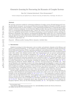 Generative Learning for Forecasting the Dynamics of Complex Systems