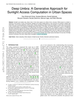 Deep Umbra: A Generative Approach for Sunlight Access Computation in
  Urban Spaces