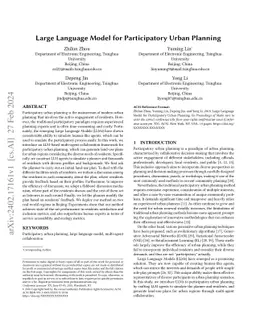 Large Language Model for Participatory Urban Planning