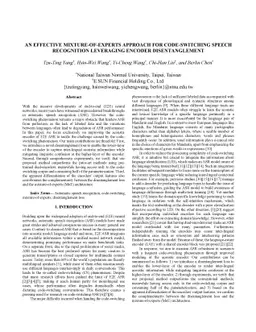 An Effective Mixture-Of-Experts Approach For Code-Switching Speech
  Recognition Leveraging Encoder Disentanglement