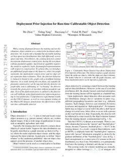 Deployment Prior Injection for Run-time Calibratable Object Detection