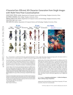 CharacterGen: Efficient 3D Character Generation from Single Images with
  Multi-View Pose Canonicalization