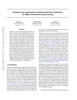 Temporal Logic Specification-Conditioned Decision Transformer for Offline Safe Reinforcement Learning