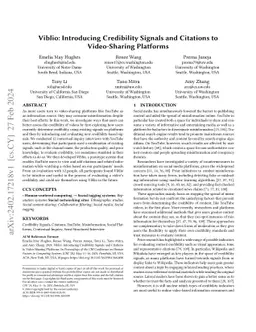 Viblio: Introducing Credibility Signals and Citations to Video-Sharing
  Platforms