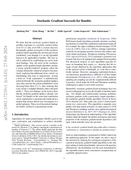 Stochastic Gradient Succeeds for Bandits