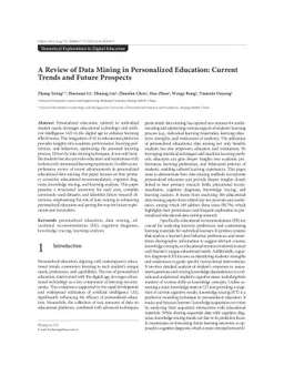 A Review of Data Mining in Personalized Education: Current Trends and
  Future Prospects