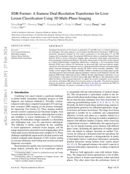 SDR-Former: A Siamese Dual-Resolution Transformer for Liver Lesion
  Classification Using 3D Multi-Phase Imaging