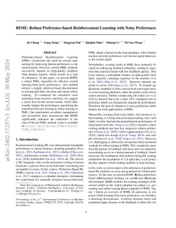 RIME: Robust Preference-based Reinforcement Learning with Noisy
  Preferences