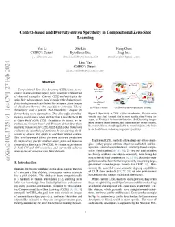 Context-based and Diversity-driven Specificity in Compositional
  Zero-Shot Learning