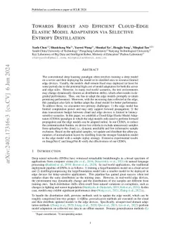 Towards Robust and Efficient Cloud-Edge Elastic Model Adaptation via
  Selective Entropy Distillation